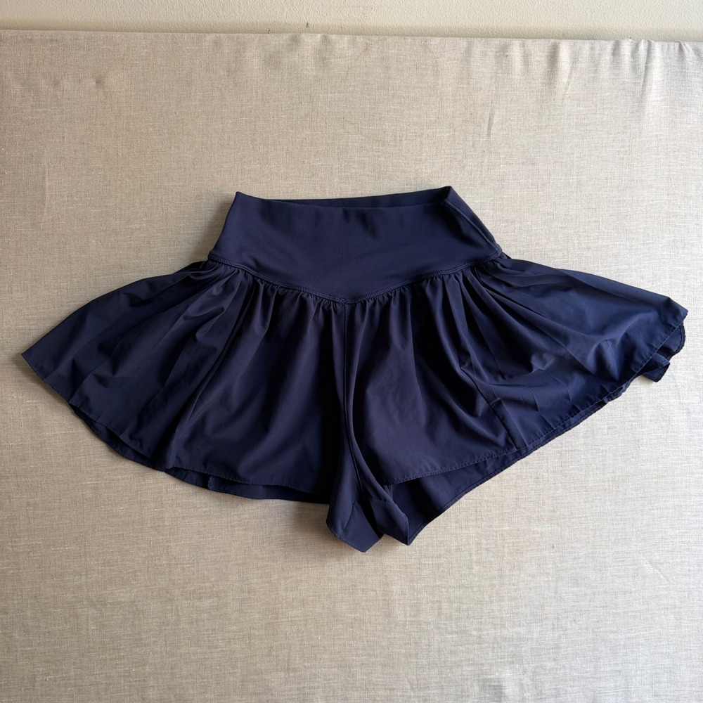 Aerie OFFLINE Real Me Flowy Skort Navy Blue Nylon Athleisure Skirt S
